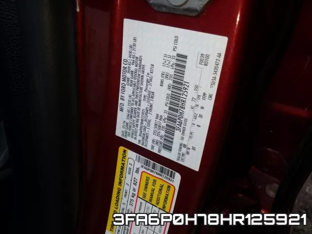 3FA6P0H78HR125921 фото 2