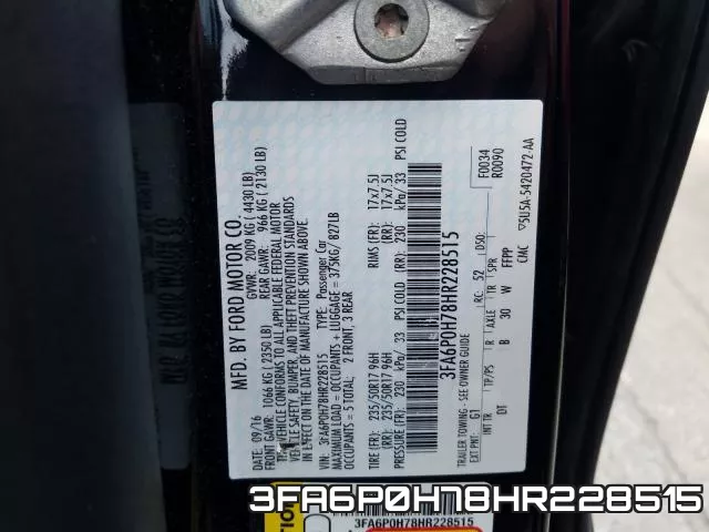 3FA6P0H78HR228515 фото 2