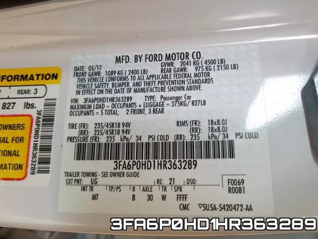 3FA6P0HD1HR363289 фото 2