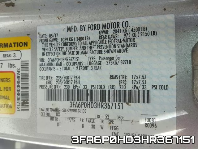 3FA6P0HD3HR367151 фото 2