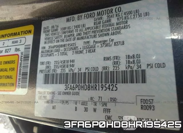 3FA6P0HD8HR195425 фото 10