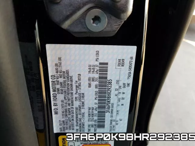 3FA6P0K98HR292385 фото 2