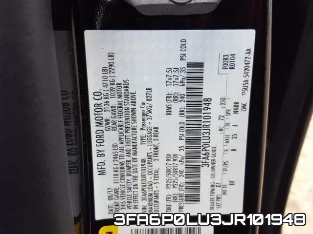 3FA6P0LU3JR101948 фото 2
