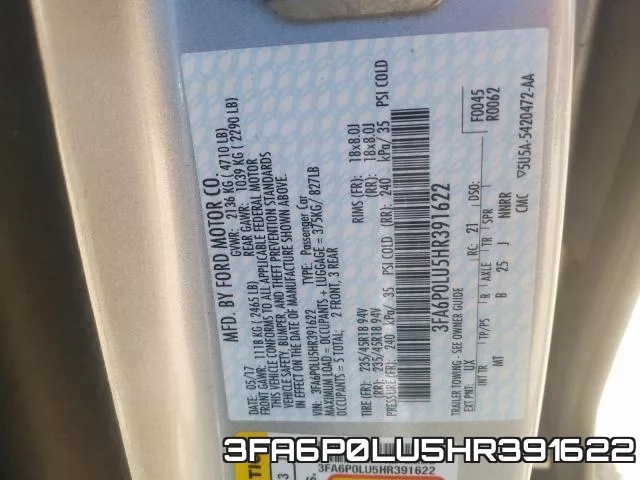 3FA6P0LU5HR391622 фото 2