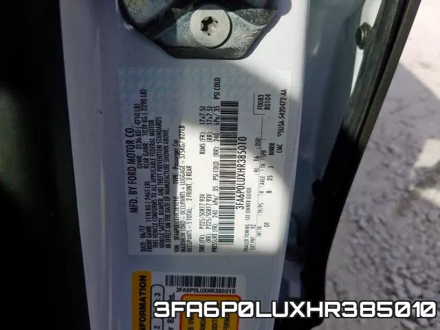 3FA6P0LUXHR385010 фото 2
