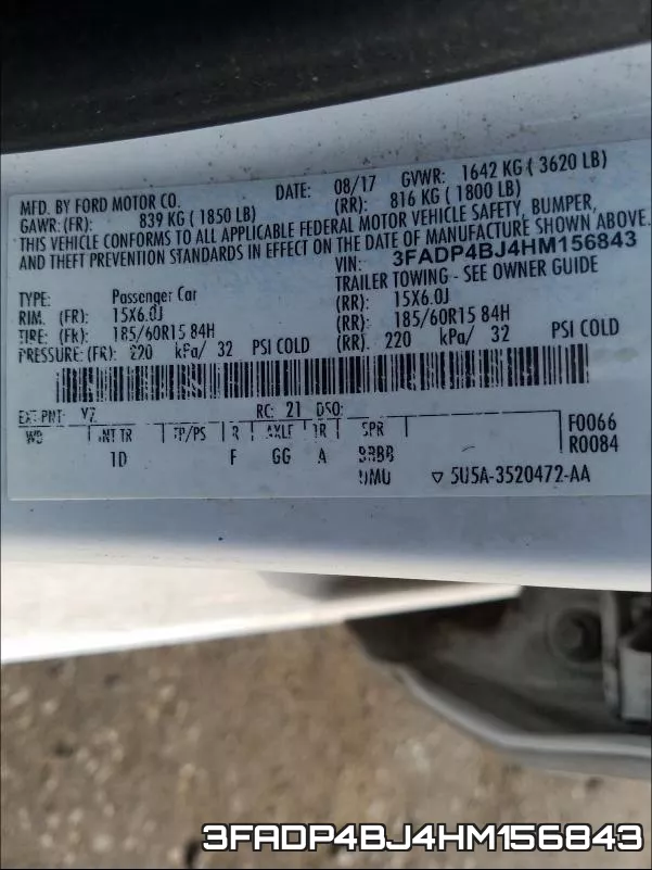 3FADP4BJ4HM156843 фото 2