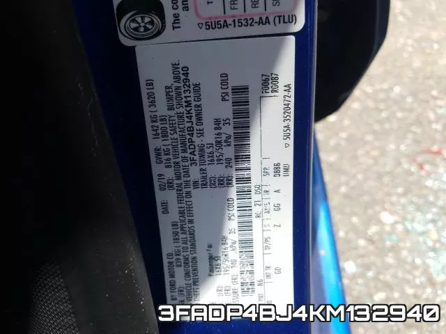 3FADP4BJ4KM132940 фото 2