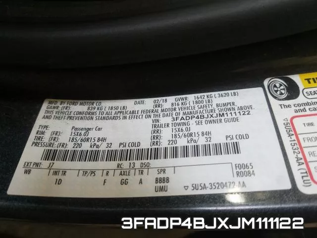 3FADP4BJXJM111122 фото 2