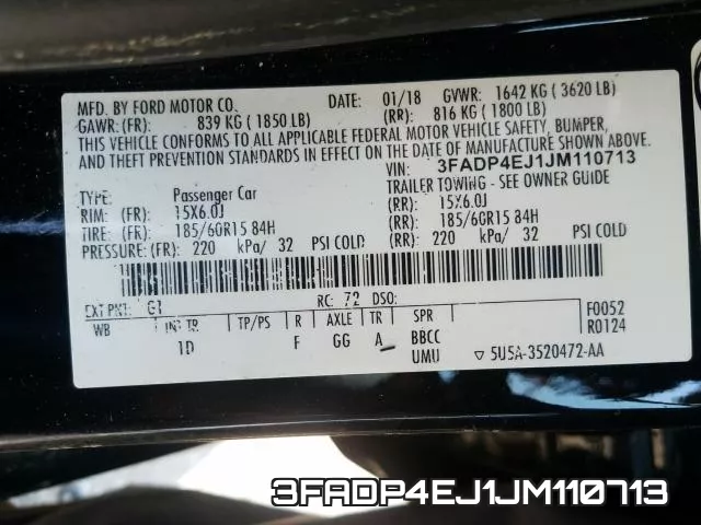 3FADP4EJ1JM110713 фото 2
