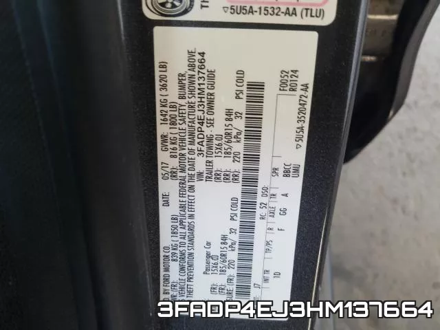 3FADP4EJ3HM137664 фото 2