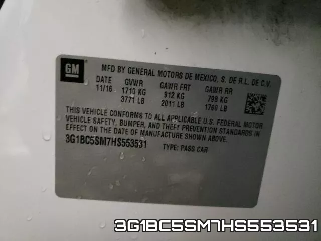 3G1BC5SM7HS553531 фото 2