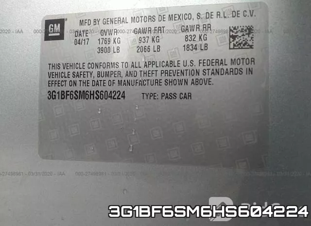 3G1BF6SM6HS604224 фото 10