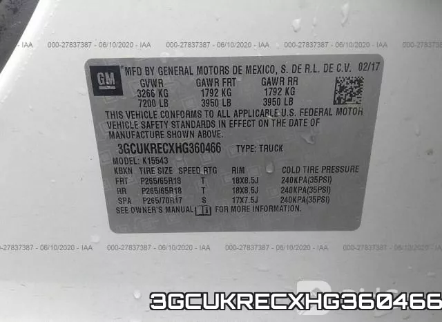 3GCUKRECXHG360466 фото 10
