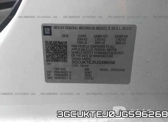 3GCUKTEJ0JG596268 фото 10
