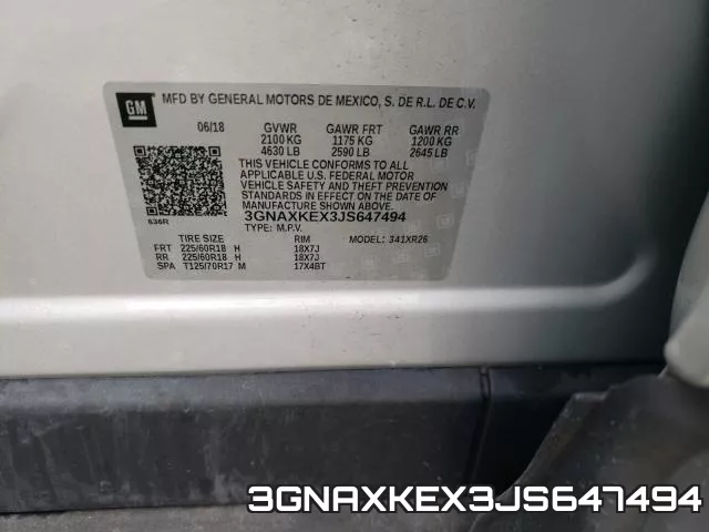 3GNAXKEX3JS647494 фото 2