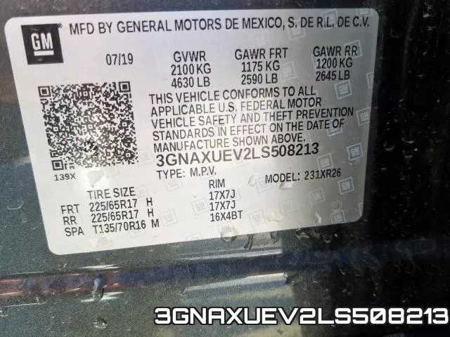 3GNAXUEV2LS508213 фото 2