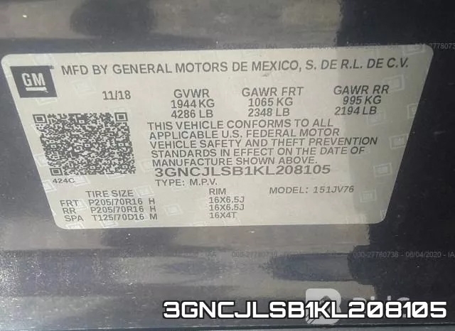 3GNCJLSB1KL208105 фото 10
