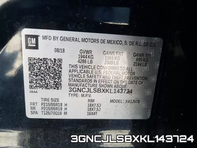 3GNCJLSBXKL143724 фото 2