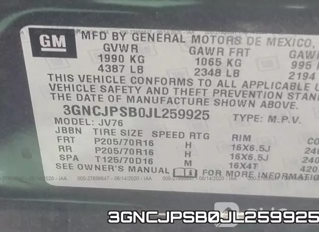 3GNCJPSB0JL259925 фото 10