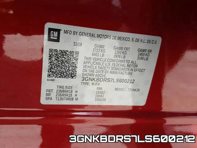 3GNKBDRS7LS600212 фото 2