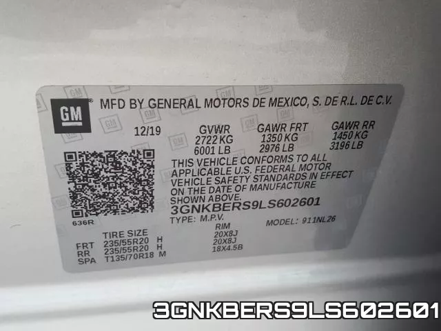 3GNKBERS9LS602601 фото 2