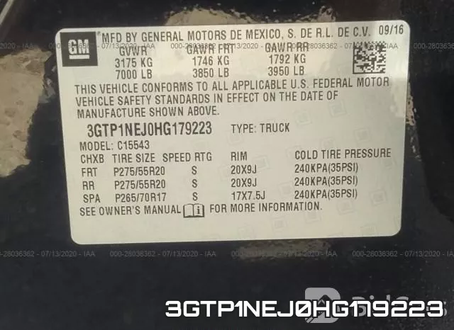 3GTP1NEJ0HG179223 фото 10