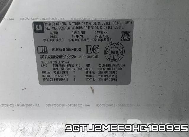 3GTU2MEC9HG188935 фото 10