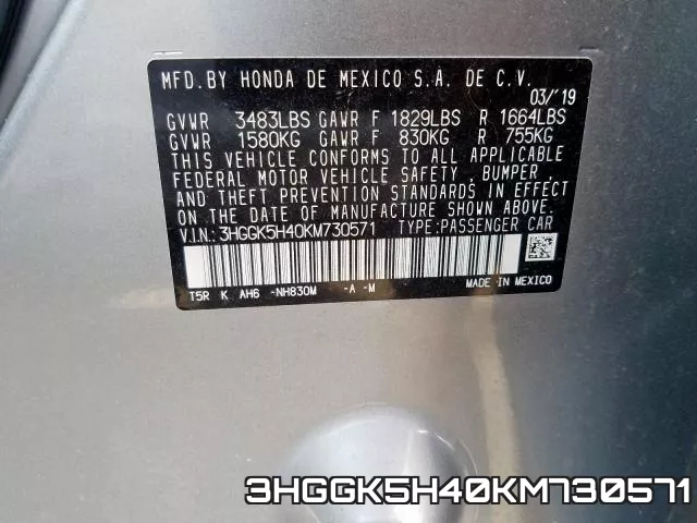 3HGGK5H40KM730571 фото 2