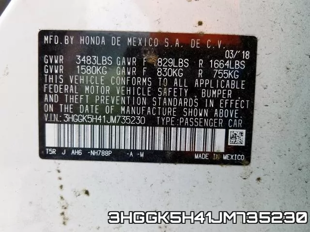 3HGGK5H41JM735230 фото 2
