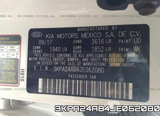 3KPA24AB4JE062080 фото 10