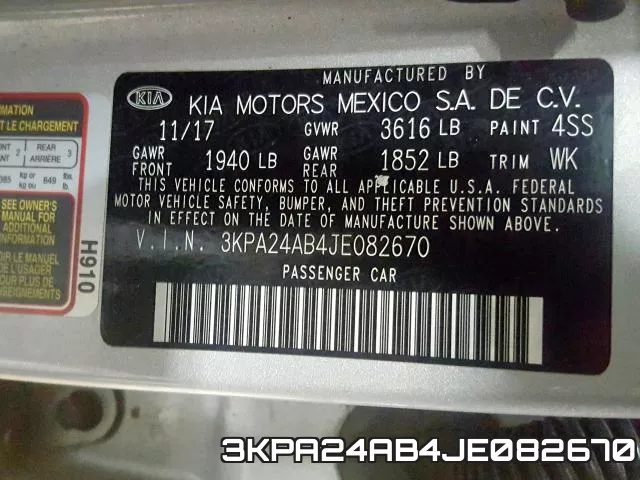 3KPA24AB4JE082670 фото 2
