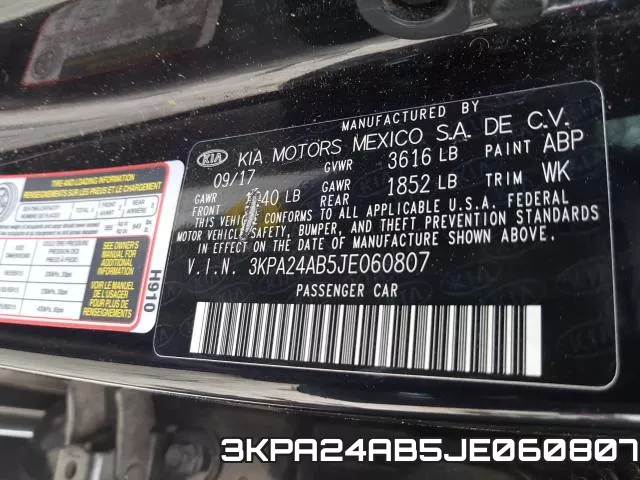3KPA24AB5JE060807 фото 2