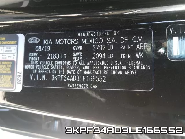 3KPF34AD3LE166552 фото 2