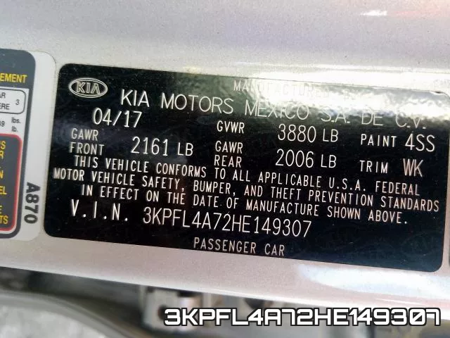 3KPFL4A72HE149307 фото 2
