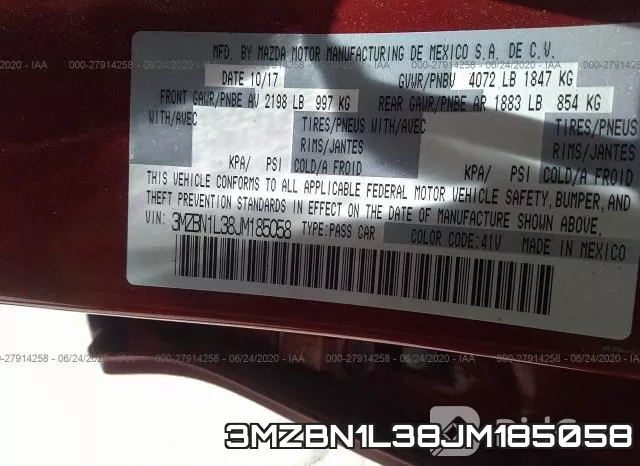 3MZBN1L38JM185058 фото 10