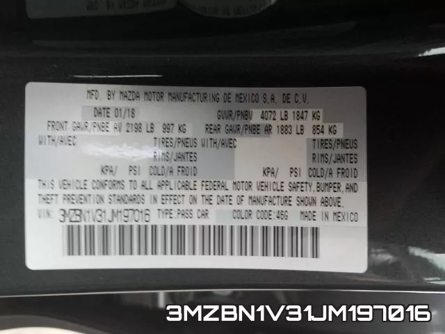 3MZBN1V31JM197016 фото 2