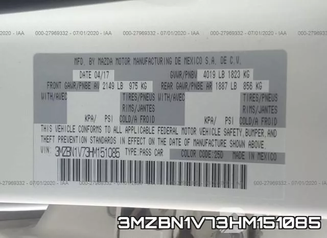 3MZBN1V73HM151085 фото 10
