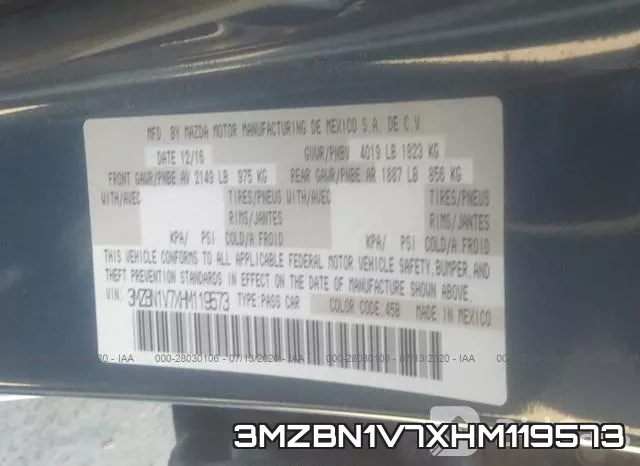 3MZBN1V7XHM119573 фото 10