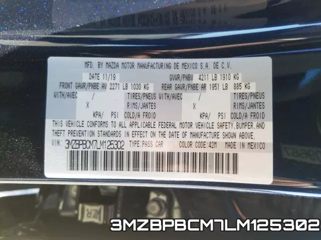 3MZBPBCM7LM125302 фото 2