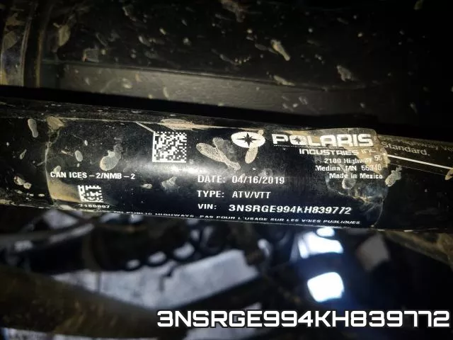 3NSRGE994KH839772 фото 2
