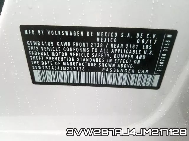 3VW2B7AJ4JM217128 фото 2