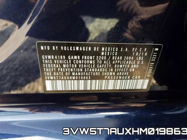 3VW5T7AUXHM019863 фото 2