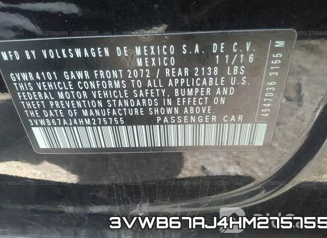 3VWB67AJ4HM275755 фото 10