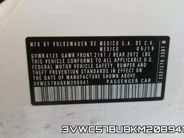 3VWC57BU8KM208941 фото 2