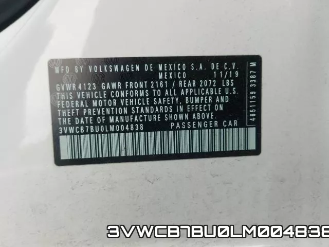 3VWCB7BU0LM004838 фото 2