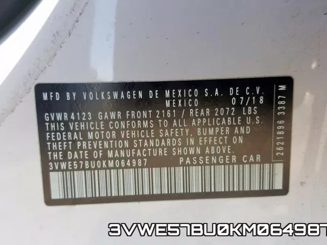 3VWE57BU0KM064987 фото 2