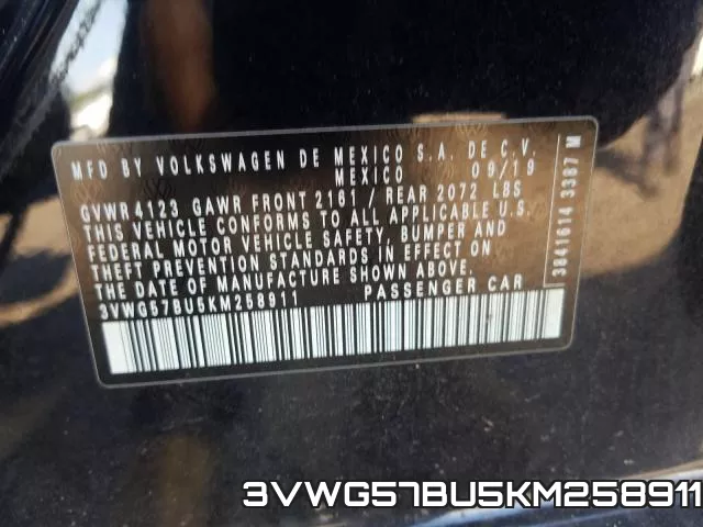 3VWG57BU5KM258911 фото 2