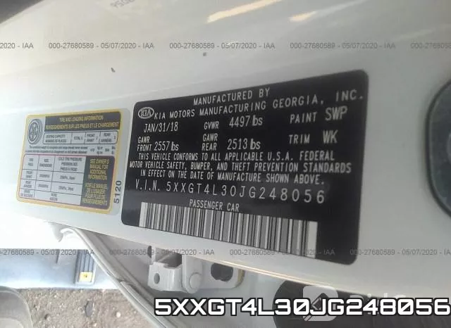 5XXGT4L30JG248056 фото 10