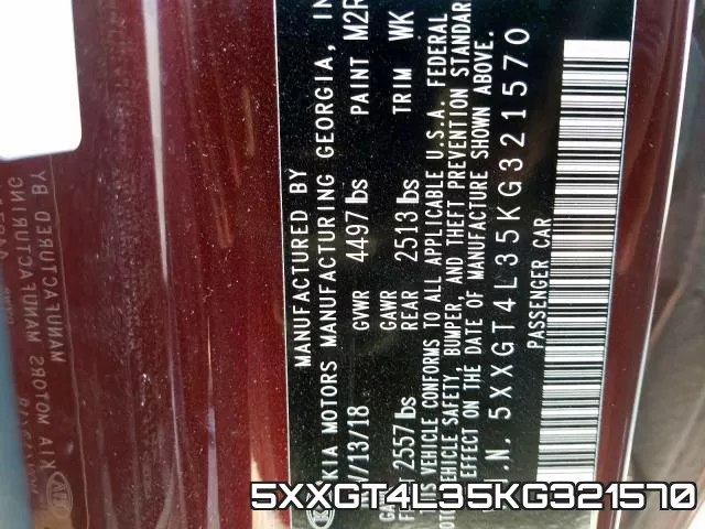 5XXGT4L35KG321570 фото 2