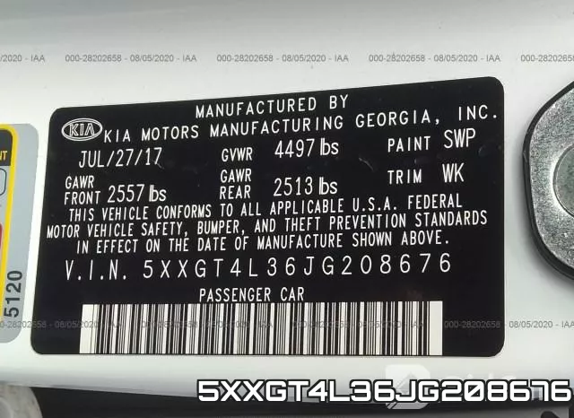 5XXGT4L36JG208676 фото 10